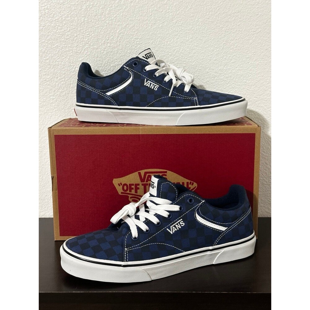 NEW Vans Seldan Tonal Check Men’s Sneakers Size 10 Dress Blues